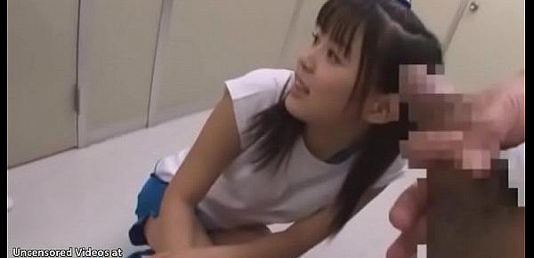  Japanese teen laughs and helps her friends to cum
